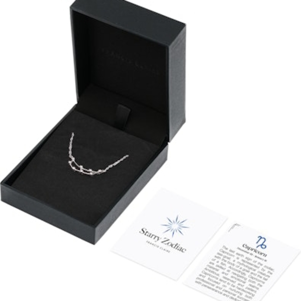 Starry Zodiac Necklace | Moissanite | 925 Rhodium Silver | Francis Claire | New